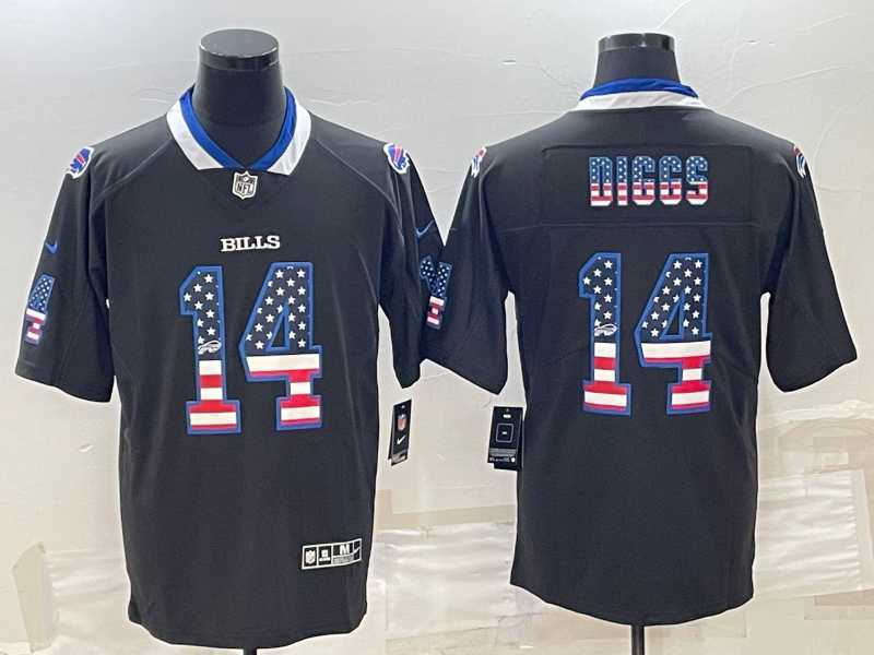 Men%27s Buffalo Bills #14 Stefon Diggs Black 2018 USA Flag Fashion Limited Stitched Jersey